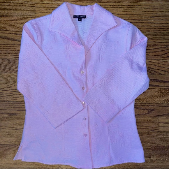 Randy Kemper Soft Pink Floral Button Up Jacket/Blazer Size 8 - Picture 1 of 9